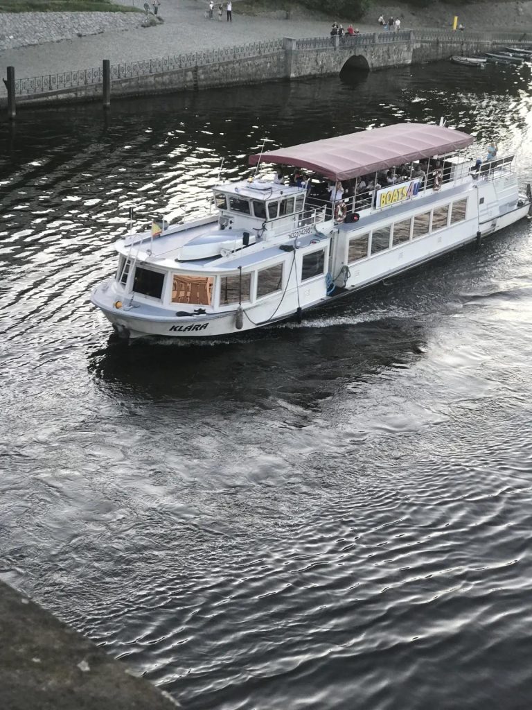 A sightseeing boat on the Vltava in Prague