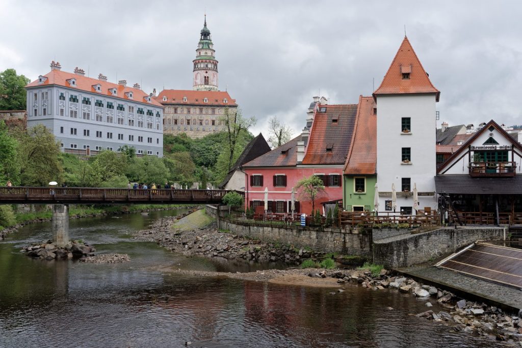 Cesky Krumlov castle above the Vltava river