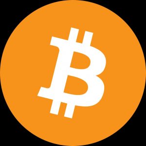 The orange Bitcoin symbol