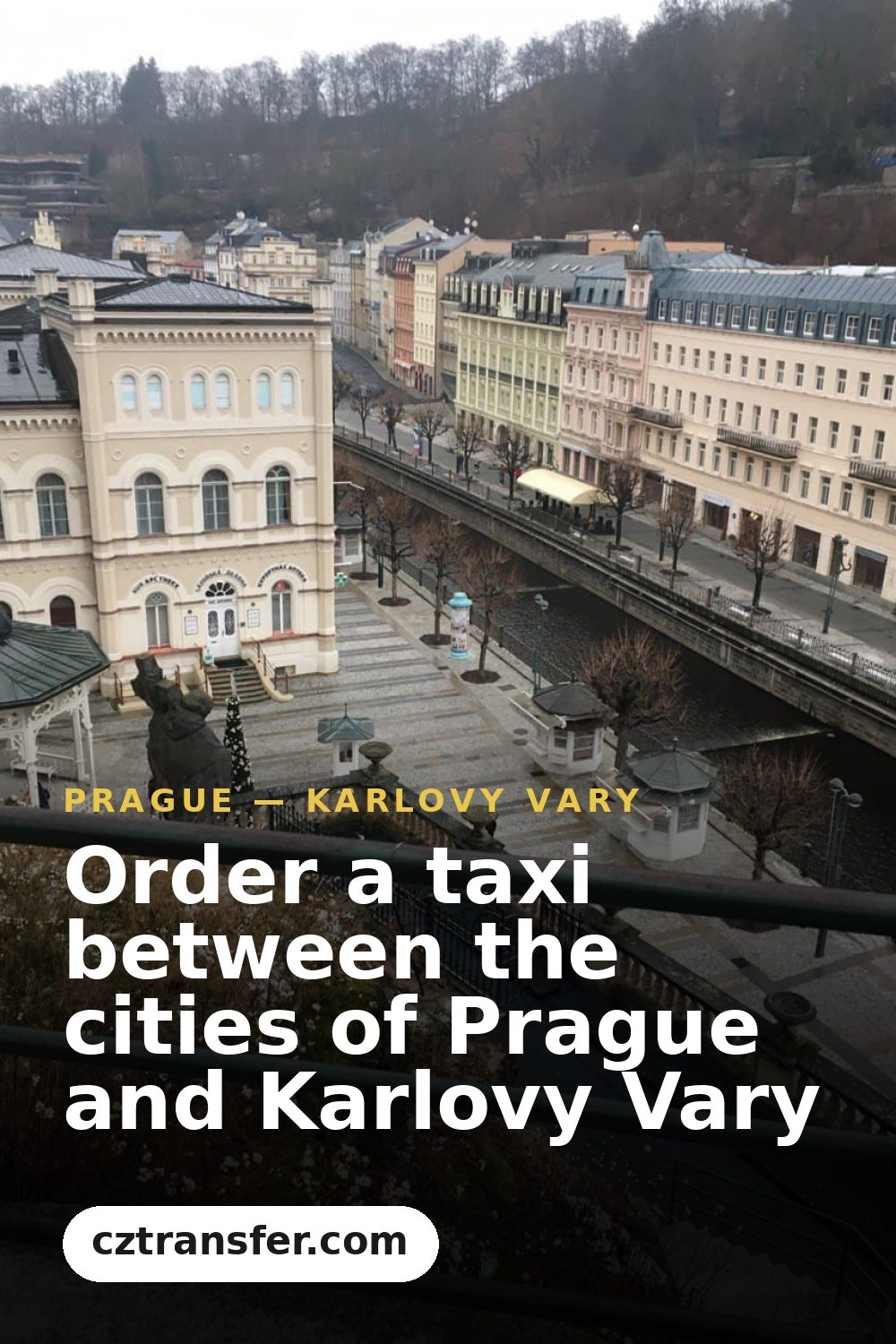 Order a taxi between the cities of Prague and Karlovy Vary